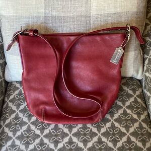 Vintage red leather Coach purse